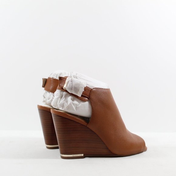 Kenneth Cole Merrick Leather Wedge Sandals - Cognac 7M / 37.5EU - Picture 2 of 7